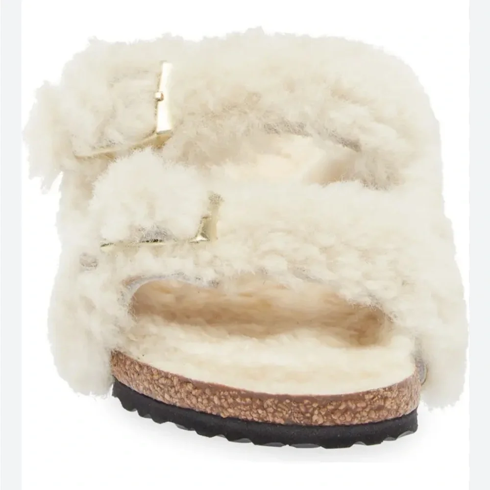 Birkenstock Arizona Kids Shearling in Color Teddy Eggshell sizeUK 33 US 2-2.5NEW